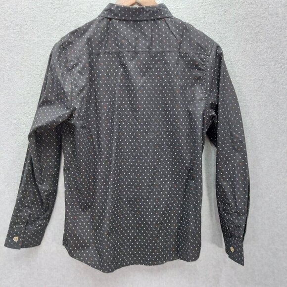 Kenneth Cole Black Long Sleeve Collared Slim Fit Dress Shirt Size 14/16 - Picture 6 of 8